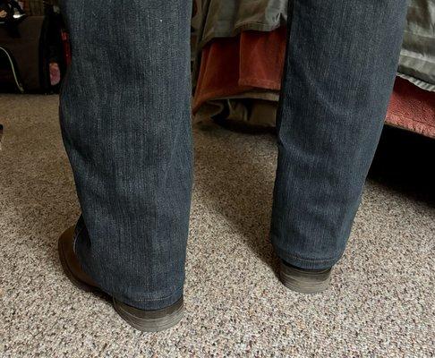 After picture of hemmed jeans