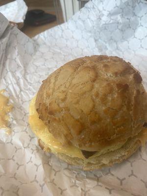 Breakfast Sandwich bacon, egg and cheese! Delicious!