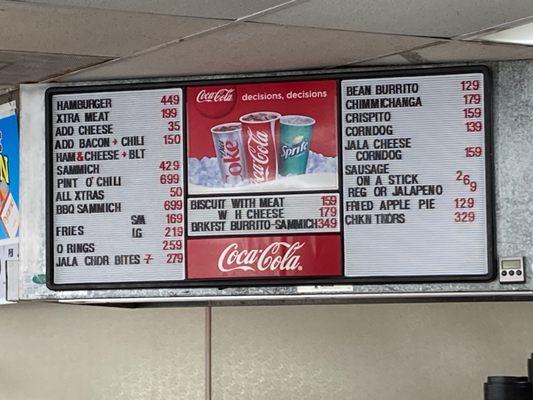 Updated menu March 2021