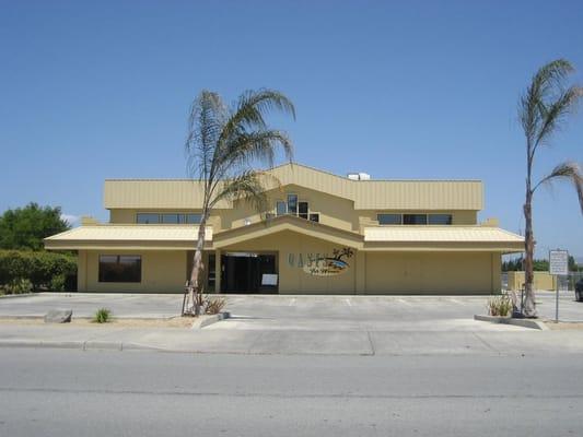 Oasis- front of building