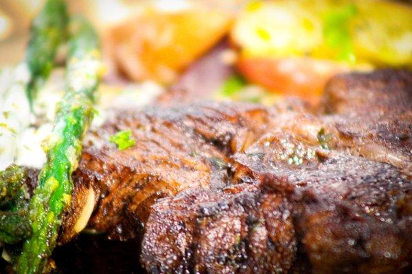 Pan seared ribeye steak