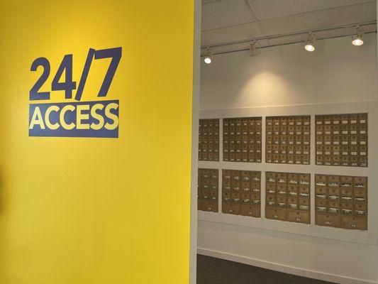 24/7 Access Private Mailboxes. Able to accept Amazon and other online retailers!
