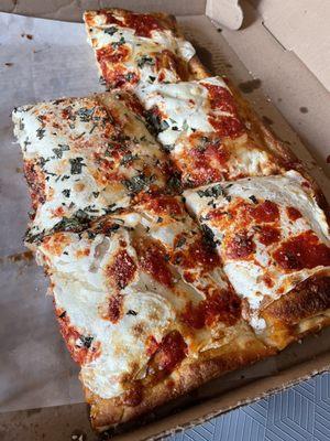 This has become our favorite. A Margarita Sicilian, for some reason the pizza version seems saltier.