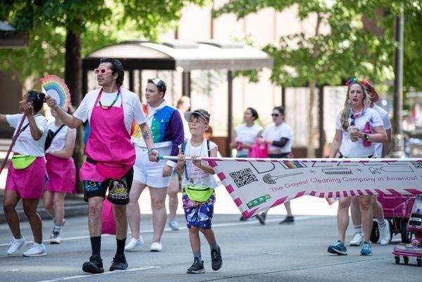 Dazzle employees and their family and friends at the Seattle Pride, with Dazzle!