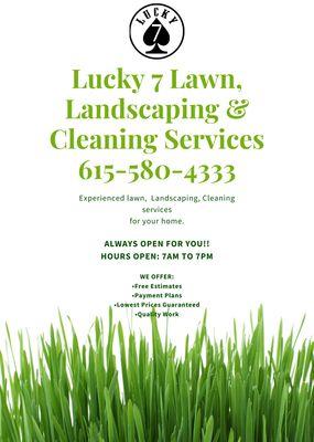 Lucky 7 Lawn, Landscaping & Cleaning Services