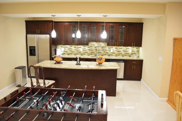 Finish basement, Basement remodeling, wet bar