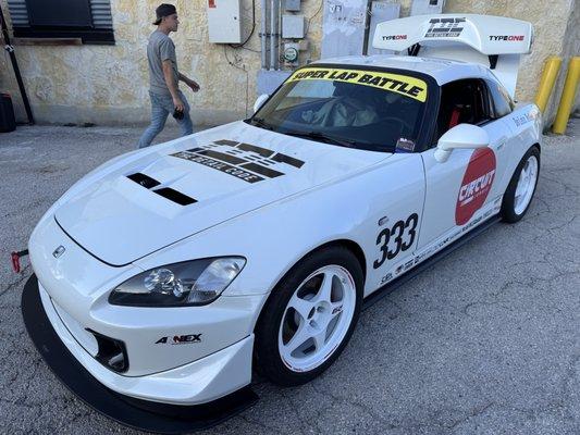 Full car wrap on a race car we sponsor and will be racing at circuit of Americas in Austin, Texas