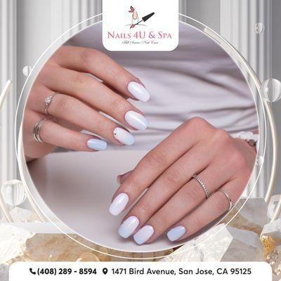 Let your nails reflect your sparkle! Book your rhinestone manicure today!