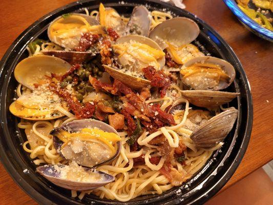 Fresh Clam Casino with added capers and sun dried tomatoes