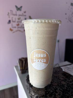 Protein shake, made with premium protein supplements