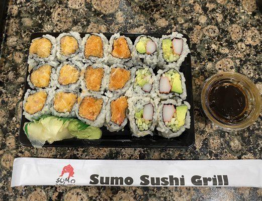 Three tiny rolls- crazy that this was $30 before tip!