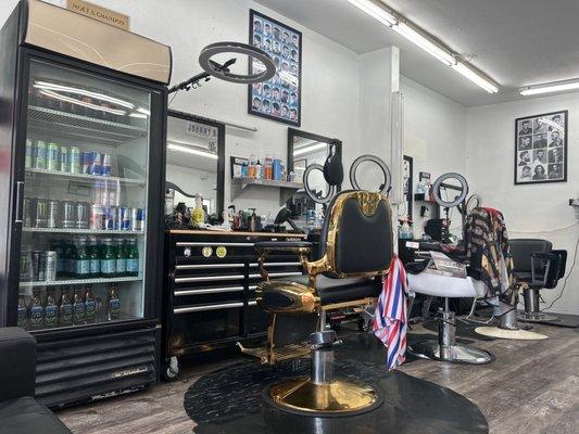 Left side of the shop with drinks for purchase