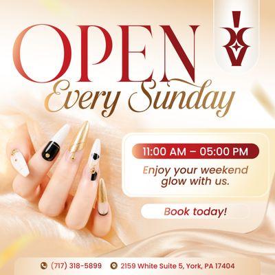 ANNOUNCEMENT: OPEN EVERY SUNDAY
