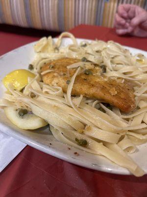 Would take it home for the dogs but i don't they'd like the chicken piccata from here. Tasted like lemon water and oil