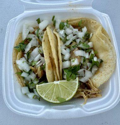 Carnitas Tacos on corn tortilla