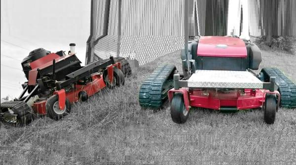 TRX-42 Remote Control Slope Mower. Able to take on 50 degree slopes without causing turf damage or erosion.