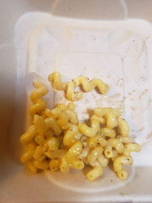 Next day Macaroni and Cheese. First day wasn't much different. Dish was Microwaved and only hot for a short time. Not creamy.