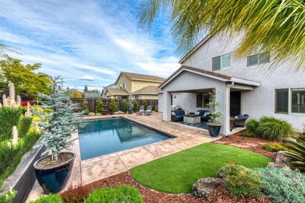 The backyard was beautifully landscaped and Amarjit said it was an investment made into the home already.