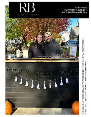 Rambling Buzz serving up drinks at a whitefish bay trick or treating party