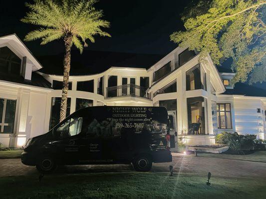 Night Wolf Outdoor Lighting