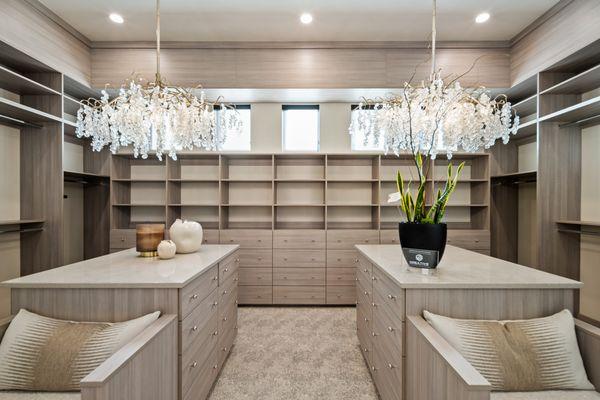 Dreamy Master Closet from the RL Wyman parade home featured in the St. George Area Parade of Homes 2024. If you can dream it you can do it!
