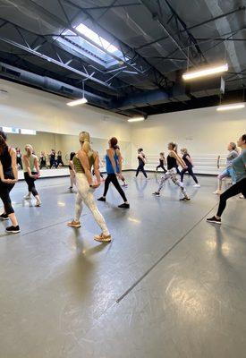 Cooldown stretch feels great after an hour of sweaty dance fun!