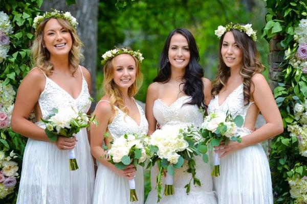 All flowers by Painted Primrose (Crowns, Bouquets, Floral Arbor) Photo Credit: Trystan Photgraphy.