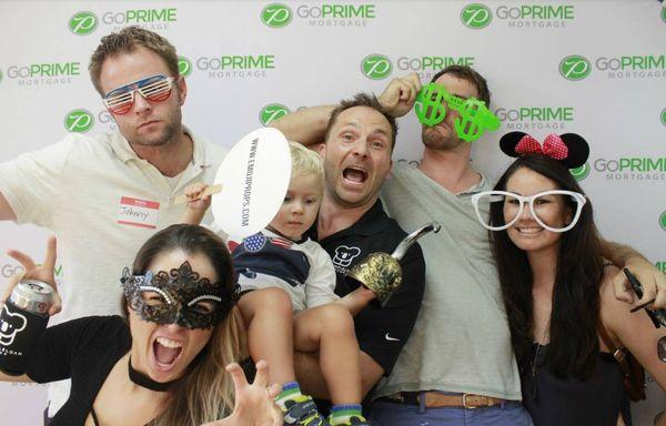 Fun times in the photo booth at the party.