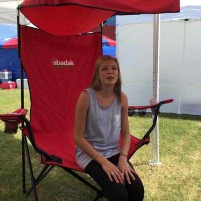 The ultimate tailgate chair... The Abadak monster chair with a canopy on top.