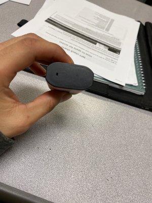 This is supposed to have a charger port hole so I can recharge it but it does not