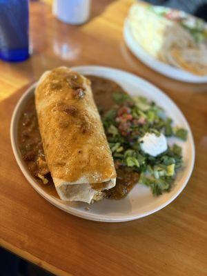 Giant smothered burrito. Could've used more green chili but overall it was super tasty!