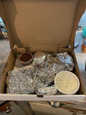 Take out rib dinner...huge portions!