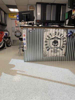 Inside counter and waiting area