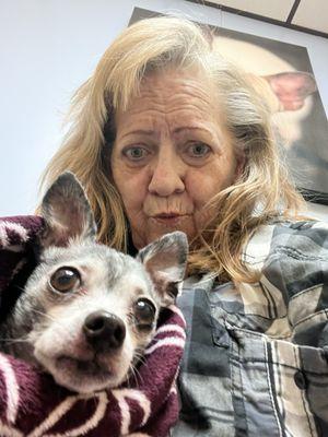 Zeus, stressed out at the Vet