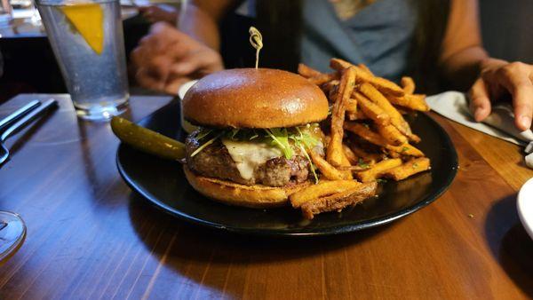 The burger was absolutely delicious. Best one in town