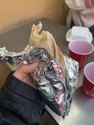 Bean and cheese burrito