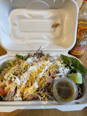 Burrito bowl with pork