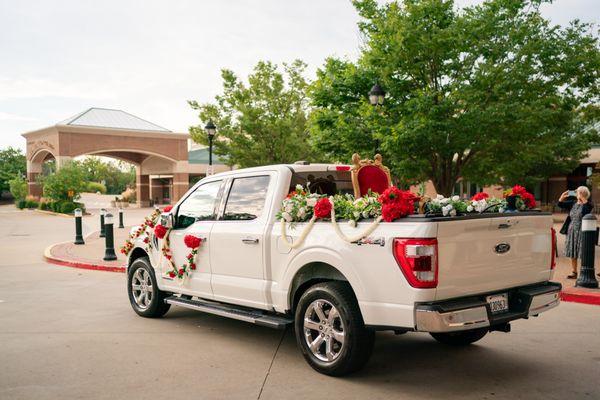 Truck decorated for baraat ceremony