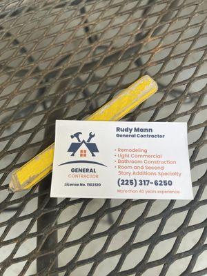 Rudy Mann General Contractor