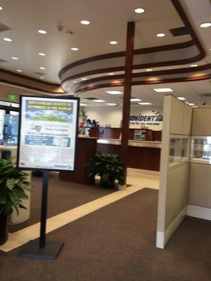 This is the interior of the comfortable bank.