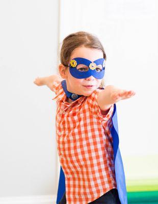 A young yogi enjoys a week at Superhero Training Camp!