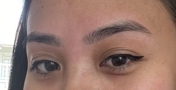 My eyebrows as soon as I left! No welting or major itching like wax