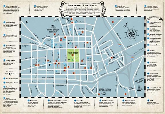 A map of downtown New Haven -- an Atticus exclusive! (Interior)