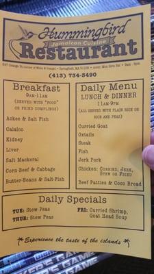 Hummingbird Jamaican Cuisine