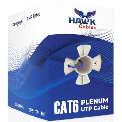 CAT6 PLENUM UTP CMP-RATED 550MHZ 23AWG CABLE 1000FT Bulk PULLBOX