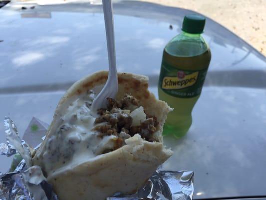 Gyro from outdoor food cart outside