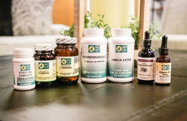 Locally sourced supplements and vitamins available for purchase from our wellness shop!
