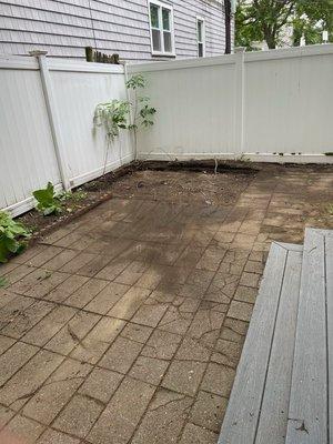 The patio after junk removal.