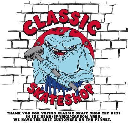 Thank you for voting Classic the Best Skate Shop in our area since 2013!