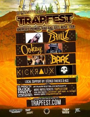 Flyer for the Trapfest Block Party